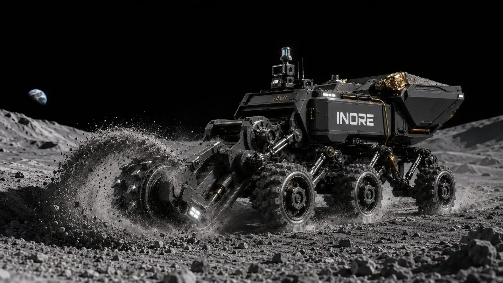 CERES-R excavating lunar regolith